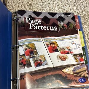 Creative Memories Blue Page Patterns Binder with 7 plus sections page patterns